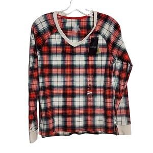 Cuddl Duds Womens XS V-Neck Pajama Lounge Top, NWT